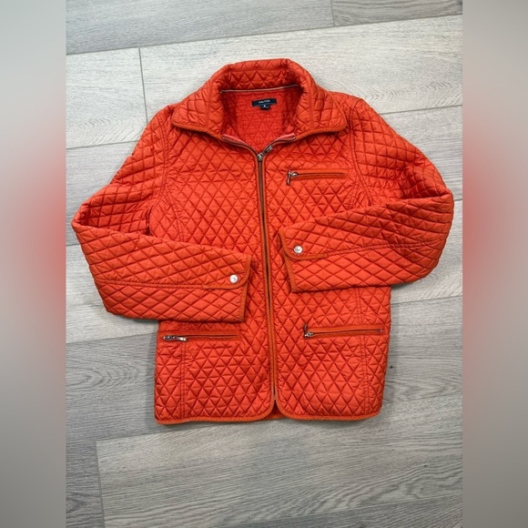 Nautica Jackets & Blazers - Nautica Vibrant Orange Quilted Jacket medium zip up